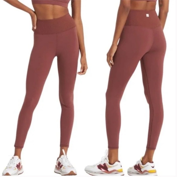 Vuori Rib Studio Performance Legging  Cedar Pink Brown - Picture 1 of 9